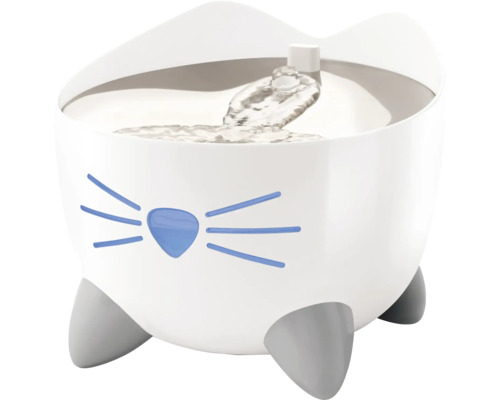 Trinkbrunnen catit Pixi Smart Trinkbrunnen weiß & grau, 2 l, über kostenlose App steuer- und programierbar, mit UVC Sterilisation entfernt bis zu 99% der Bakterien und Viren, Edelstahleinsatz, Katzenbrunnen Katzenbrunnen mit Katzenmotiv für Haustiere
