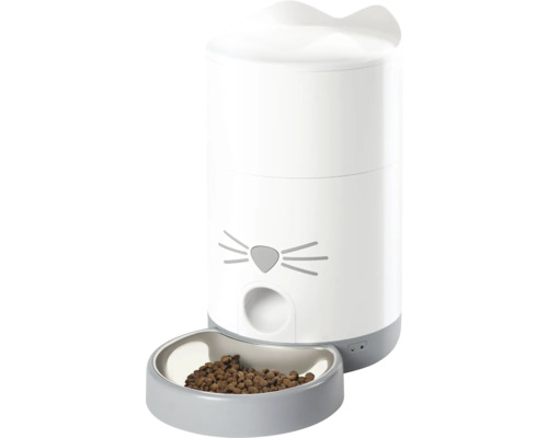 Trockenfutterautomat catit Pixi Smart Futterautomat weiß, über kostenlose App steuer- und programierbar, bis zu 12 Mahlzeiten pro Tag, Luftdicht Automatischer Futterautomat für Katzen mit Futternapf