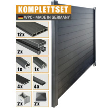 Komplettset WPC Zaun aus Deutschland mit Einzelteilen