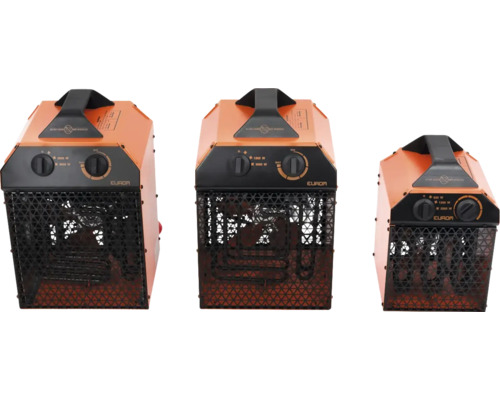 Drei Elektroheizer in verschiedenen Größen