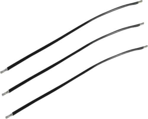 Kabelbrücke e2 6 mm² 35 cm 3-t, schwarz Drei schwarze Zündkabel mit Steckern