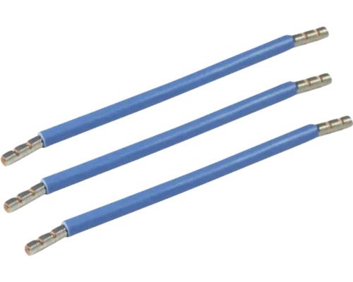 Kabelbrücke e2 6 mm² 10 cm 3-t blau Drei blaue Anschlusskabel mit Endhülsen