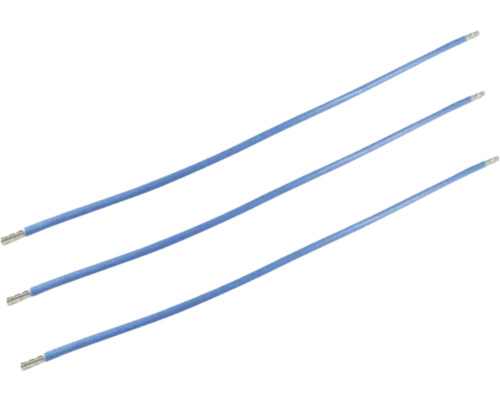 Kabelbrücke e2 6 mm² 35 cm 3-t, blau Drei blaue Heizkabel mit Metallkontakten
