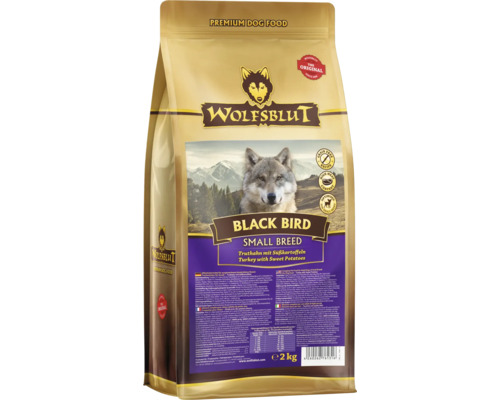 Wolfsblut Black Bird Trockenfutter für kleine Hunderassen mit Truthahn und Süßkartoffeln, 2 Kilogramm