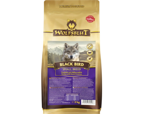 Hundefutter trocken WOLFSBLUT Black Bird Small Breed 2 kg Wolfsblut Black Bird Trockenfutter für kleine Hunderassen, Truthahn und Süßkartoffel, 2 kg