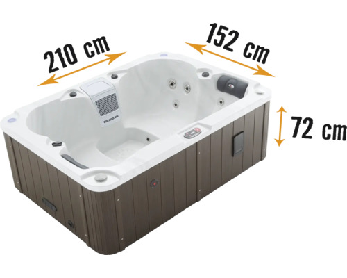 Whirlpool mit den Maßen 210 x 152 x 72 Zentimeter