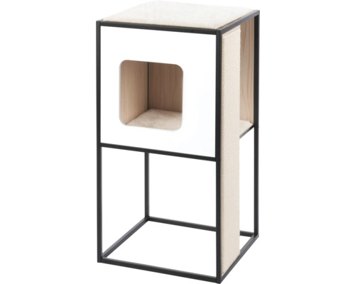 Kratzbaum Vesper Vesper Patio, kleinstilvoller Designer Kratzbaum mit 3 Ebenen ca. 80 x 42 x 42 cm Katzenmöbel mit Kratzfläche und Schlafplatz