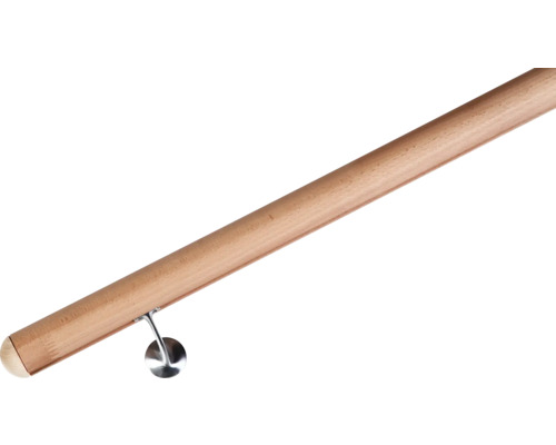 Holzhandlauf mit Edelstahlhalterung