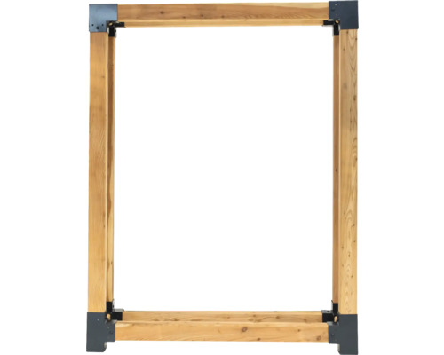 Holzrahmen mit Metallecken für den Außenbereich