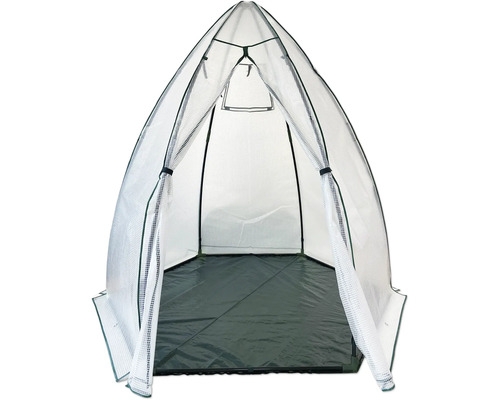 Gewächshaus mit geöffneter Tür