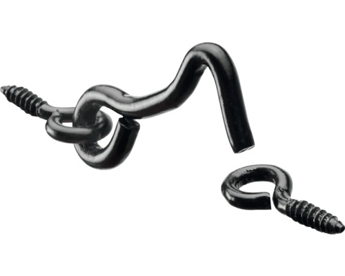 Riegel Sturmhaken Hettich 37 x 16 x stahl schwarz 10 Stück Schraubhaken und Öse aus Metall