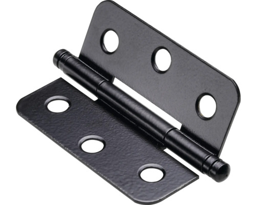 Zierscharnier 50 x 40 x 1,2 mm Stahl schwarz matt 20 Stück Scharnier aus Metall mit Schraubenlöchern