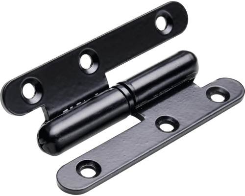 Türband rechts 80 x 45 mm rechts Stahl schwarz matt 10 Stück Scharnier aus Stahl mit Schraublöchern