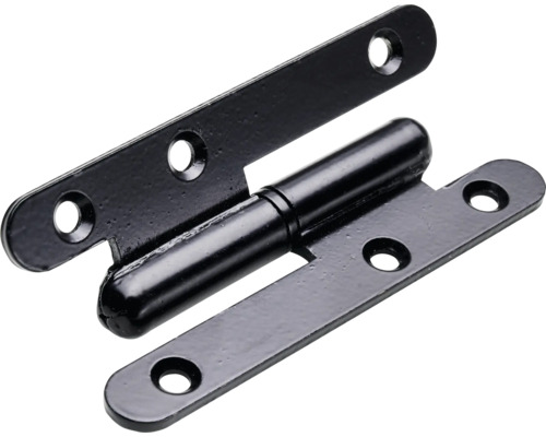 Türband rechts 95 x 45 mm rechts, Stahl schwarz matt 10 Stück Scharnier aus Metall mit Befestigungslöchern
