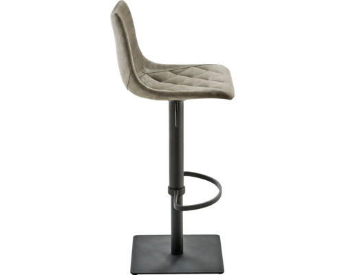 Barhocker mit Fußstütze und Bezug im Rautenmuster