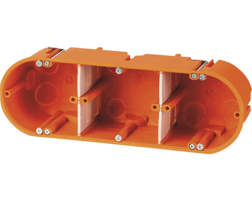 Hohlwanddose 3-Fach Ø68 x 60 mm orange, 1 Stk. Geräteverbindungsdose für Elektroinstallationen