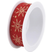 Dekoratives Geschenkband mit Sternenmuster auf einer Spule