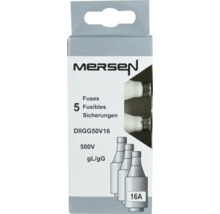 Mersen Sicherungen DII GG 50 Volt 16 Ampere, Fünferpackung
