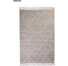 Teppich mit geometrischem Muster und Fransen