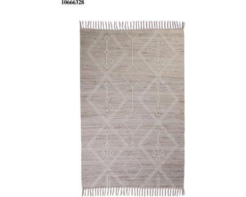 Teppich mit geometrischem Muster und Fransen