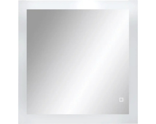 Quadratischer Spiegel mit LED-Beleuchtung