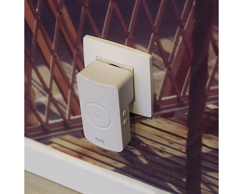 Funk-Gong für die Steckdose mit DIO Logo