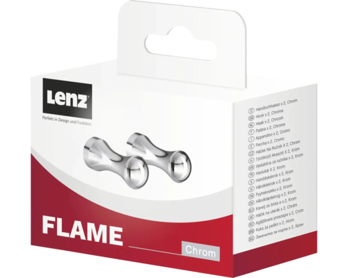 Lenz Flame Handtuchhaken Zweierset Chrom