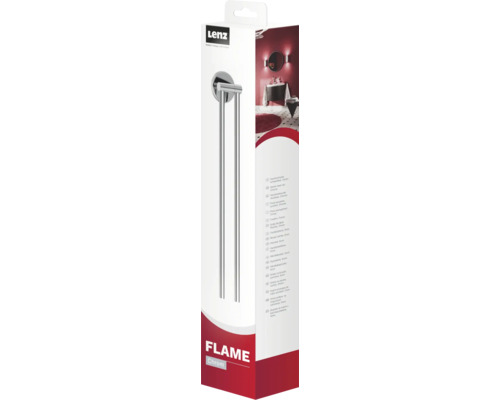Verpackung einer Lenz Flame Handtuchstange, Chrom