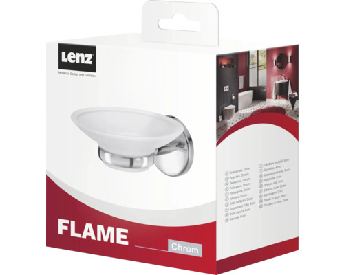 Verpackung einer Lenz Seifenablage aus Chrom