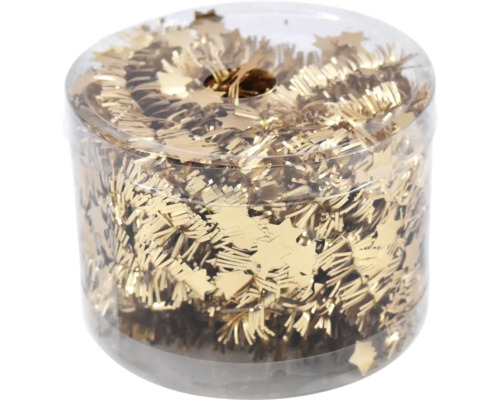 Goldene Sternengirlande in transparenter Verpackung