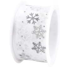 Dekoband mit Schneeflockenmuster auf Rolle