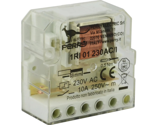 Stromstoßschalter für Doseneinbau e2, 10 A, 230 V AC, 1 Schließer Kontakt