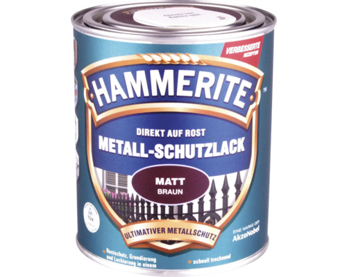 HAMMERITE Metallschutzlack matt Braun 750 ml Hammerite Metallschutzlack, direkt auf Rost, matt braun, im Metalleimer