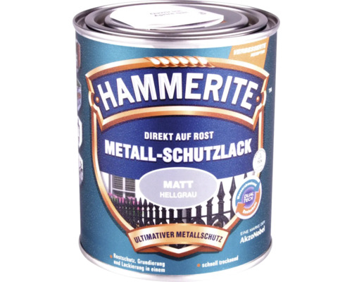 HAMMERITE Metallschutzlack matt Hellgrau 750 ml Hammerite Metallschutzlack, direkt auf Rost, matt hellgrau, im Farbdose