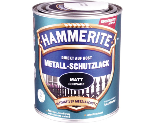 HAMMERITE Metallschutzlack matt Schwarz 750 ml Hammerite Metallschutzlack, direkt auf Rost, matt schwarz