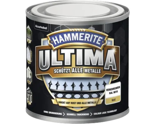 Metallschutzlack Hammerite Ultima verkehrsweiss matt 250 ml