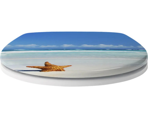 Toilettendeckel mit Strandmotiv und Seestern