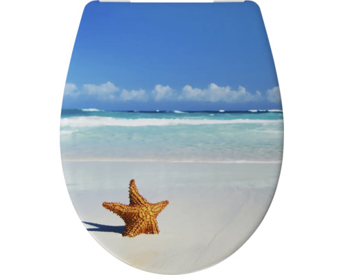WC-Sitz mit Strand-Motiv und Seestern