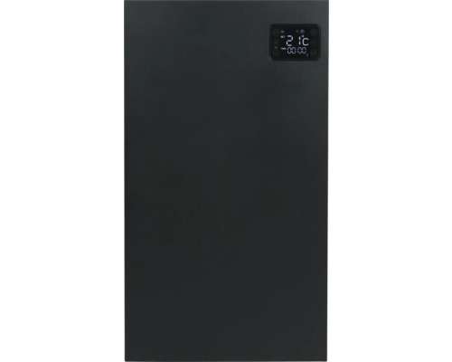 Schwarze Infrarotheizung mit digitaler Temperaturanzeige