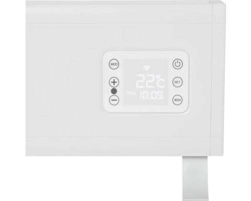 Detailansicht einer Heizung mit digitaler Steuerung