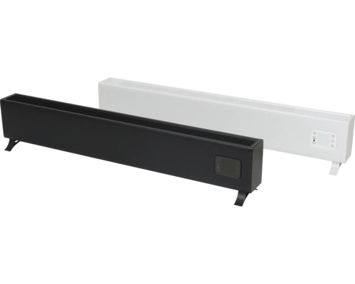 Zwei Heizkörper, einer in Schwarz und einer in Weiß