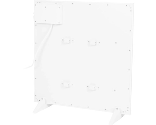 Rückseite einer Infrarotheizung mit Standfüßen