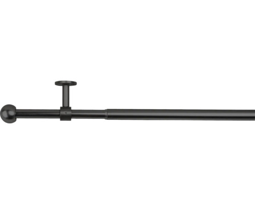 Gardinenstangen Set ausziehbar 2in1 schwarz 120-210 cm Ø 16/19 mm Vorhangstange zur Deckenmontage mit Endstücken