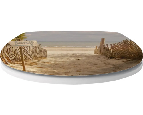 Toilettendeckel mit Strandmotiv