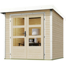 Gartenhaus Karibu Metalwood Blech weiß 209 x 213 cm natur-thumb-2 Gartenhaus Karibu Metalwood Blech weiß 209 x 213 cm natur-thumb-2