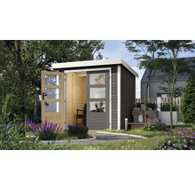 Gartenhaus Karibu Metalwood Blech weiß 209 x 213 cm terragrau-thumb-1 Gartenhaus Karibu Metalwood Blech weiß 209 x 213 cm terragrau-thumb-1