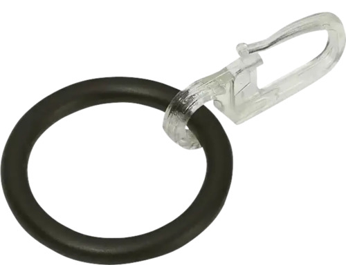 Gardinenring mit Haken und Klammer für Up Right und Industrial Look schwarz 8 Stk. Schlüsselring mit Karabinerhaken