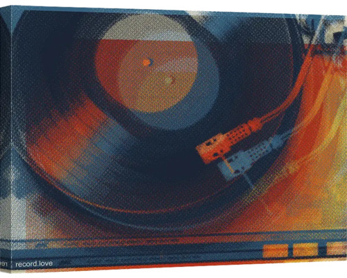 Leinwandbild Retro Schallplatte 50x40 cm