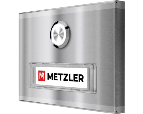 Metzler Klingeltaster aus Edelstahl mit Namensschild