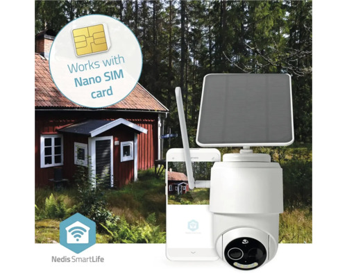 Außenkamera Nedis® SmartLife Full HD - Nano-SIM-4G tauglich, inkl. Sonnenkollektor für stromlose Energieversorgung